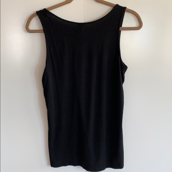 Women’s Black Tank with Beaded & Ruffled Neckline - Picture 4 of 8